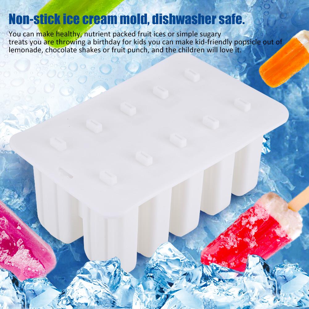 Popsicle Molds Food Grade Silicone Frozen Ice Cream Maker for Children Summer White