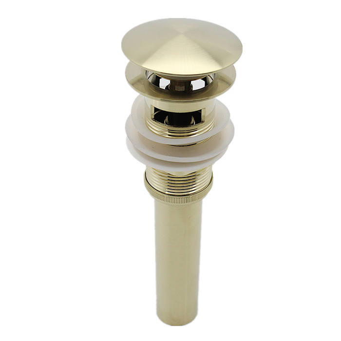 Brushed Gold Bathroom Basin Push Down Sink Pop up Waste Drain (as the picture,Brass)