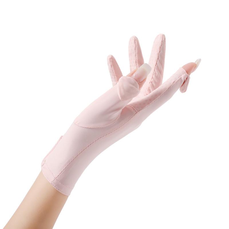 Ice Silk Sunscreen Gloves Ladies Thin Summer Outdoor Anti Ultraviolet Breathable Touch Screen Anti Skid Riding Tram Gloves