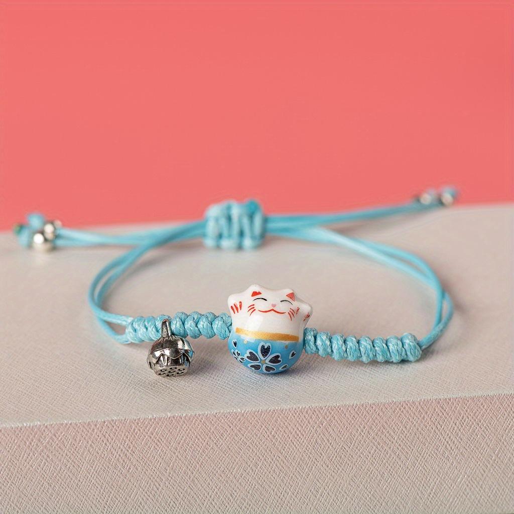 Cute Ceramic Pendant Bracelet, Ceramic Bead Bracelet Set, Fresh and Artistic Style Versatile Jewelry, Girl's Heart Jewelry