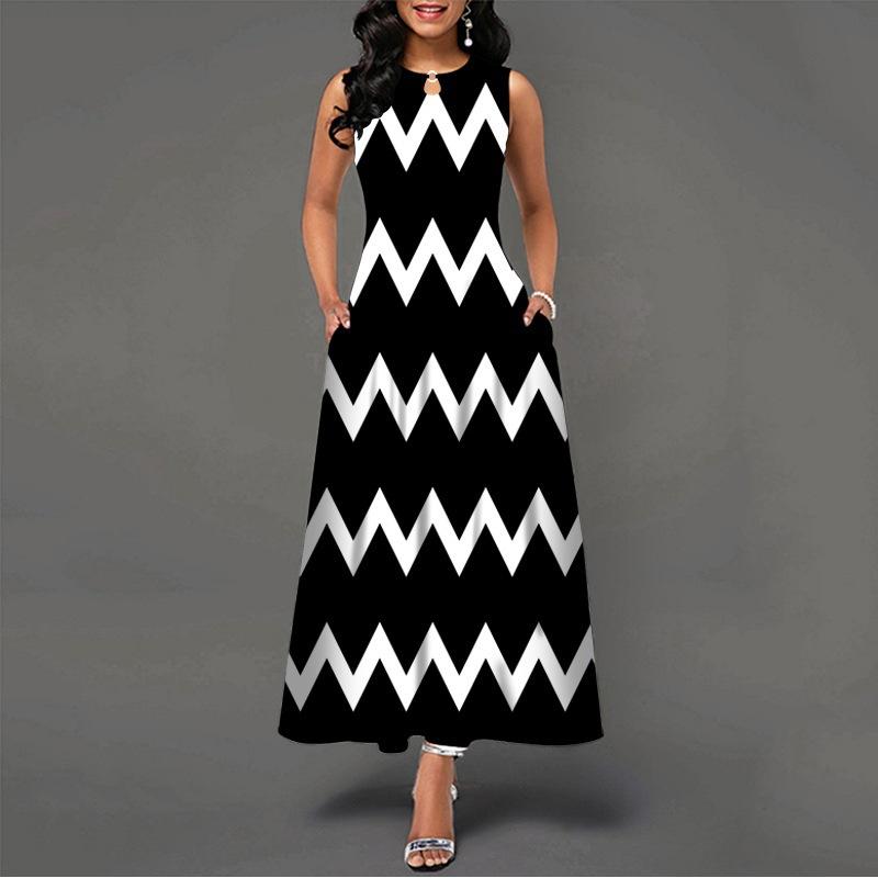 2025 New Fashion Trend Dresses Spring Summer Printed Waist Dresses Fashion Women's