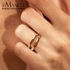 EManco Retro Minimalist Opening Rings For Women Double Layer Adjustable Finger Stainless Steel Ring Girl Personality Jewelry