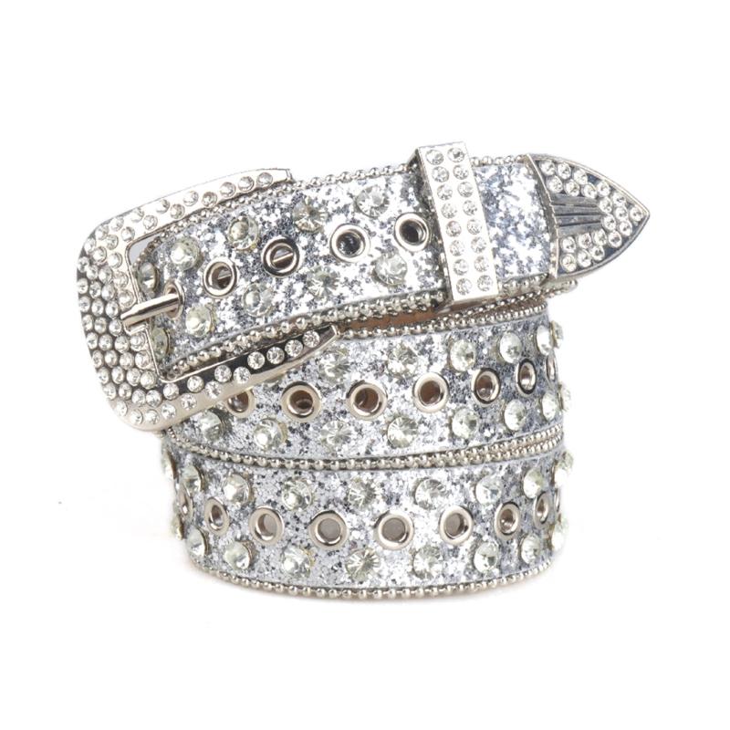 Bling Bling Cowboy Cowgirl Waist Belt Jeans Skirt Full Rhinestone Belt for Teens