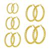 Trendy European and American Beaded Large Hoop Earrings in Yellow Brass - High-End, Light Luxury Fashion for Women, Available in Gold and Silver