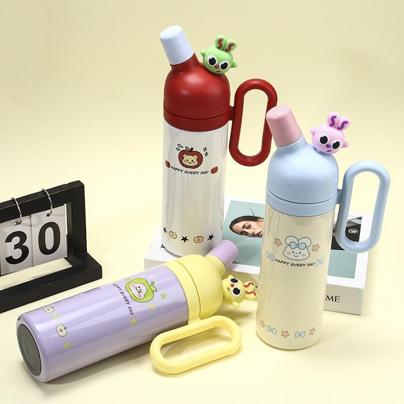 Süße Cartoon Thermosflasche Edelstahl Auslaufsicherer Deckel Für Kinder Schule Täglichen Gebrauch