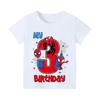 Spider Man Children's Digital T-shirt Children's Top Cartoon Summer Preschool Children's Clothing Birthday Short Sleeved T-shirt