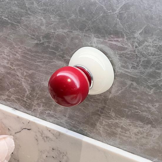 Vacuum Suction Cup Hooks Push-to-Lock No Drill No Nails No Glue Required Wall Hook Heavy Duty Round Spherical Design Hanging Hook for Keys Towels Hats