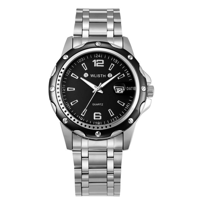 WLISTH Men s Quartz Watch – Luminous, Waterproof with Steel  Leather Straps