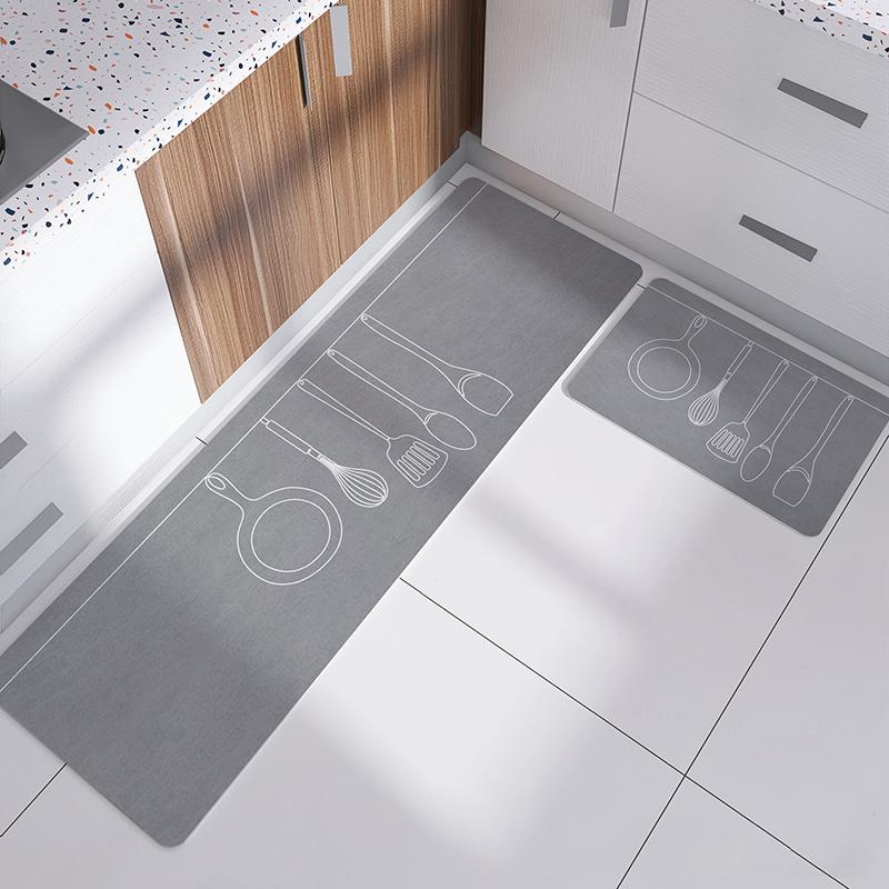 

Kitchen Floor Mat Bedroom Living Room Long Soft Rug Hallway Decor Carpet Bathroom Entrance Doormat Anti slip Absorbent Mat 45CMx70CM зелёный