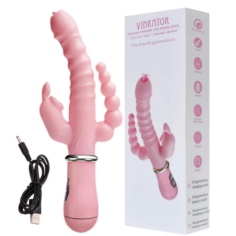 2-in-1 Licking Tongue & Vibrating Massager 12 Modes Female Clitoral G-Spot Stimulator USB Chargeable Adult Sexuality Product Toy