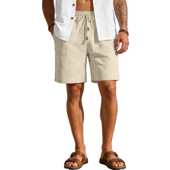 

Мужские шорты с усиленными карманами, эластичный пояс, регулируемый шнурок, однотонные, свободный крой, для активного отдыха, спортивные, повседневные L хаки