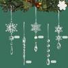 18Pcs Christmas Snowflake Ornaments Hanging Acrylic Crystal Snowflakes Icicle Drop Decorations for Christmas Tree Winter Party Decor