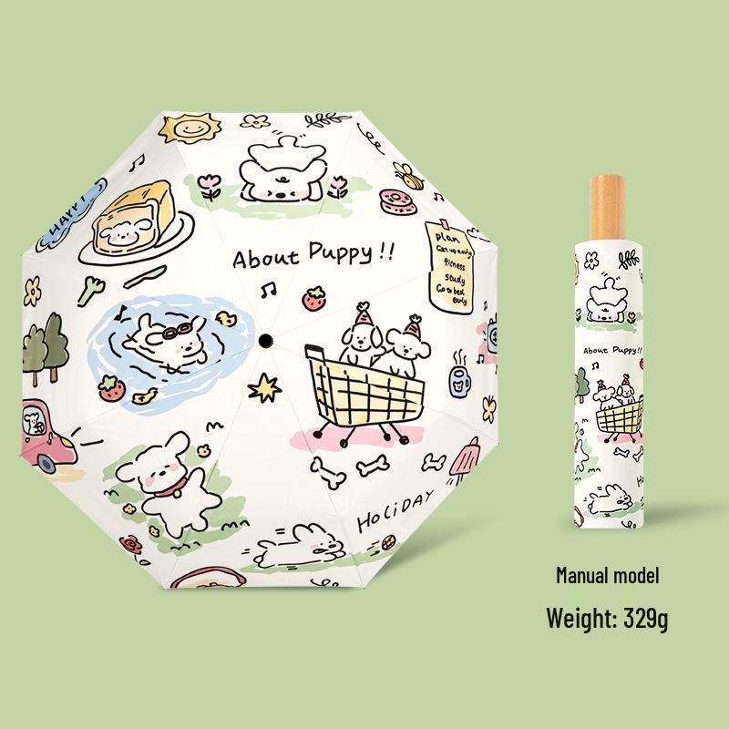 Autoschirm mit Doppelfunktion: Damen High-End Falt-Sonnenschirm mit Schwarzleim-Beschattung, UV-Sonnenschutz, Kompaktes Design