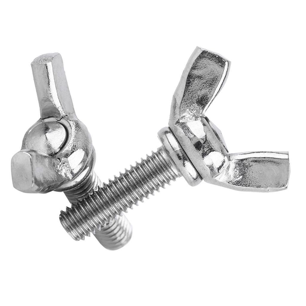 5pcs M6 DIN316 304 Stainless Steel Thumb Butterfly Wing Hand Bolts Screws