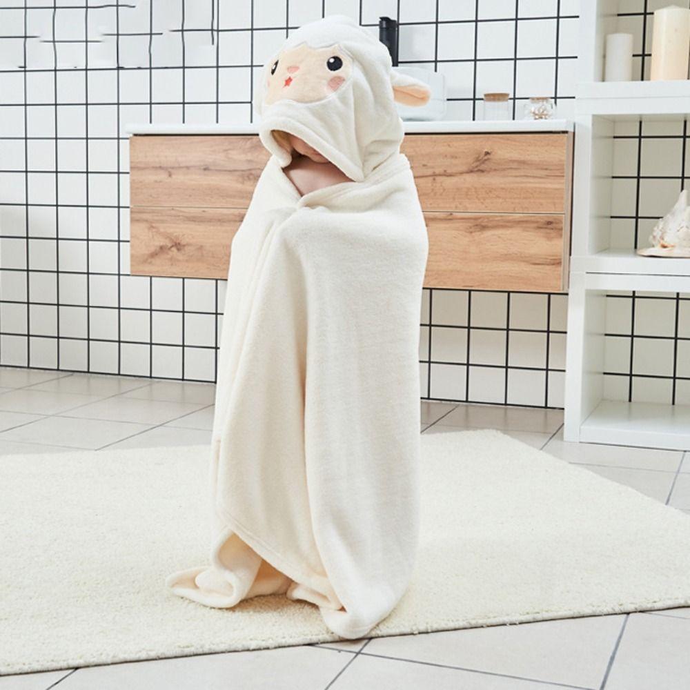 Large Size Swaddle Blanket Cartoon Bath Towel New Kids Hooded Towel  Baby