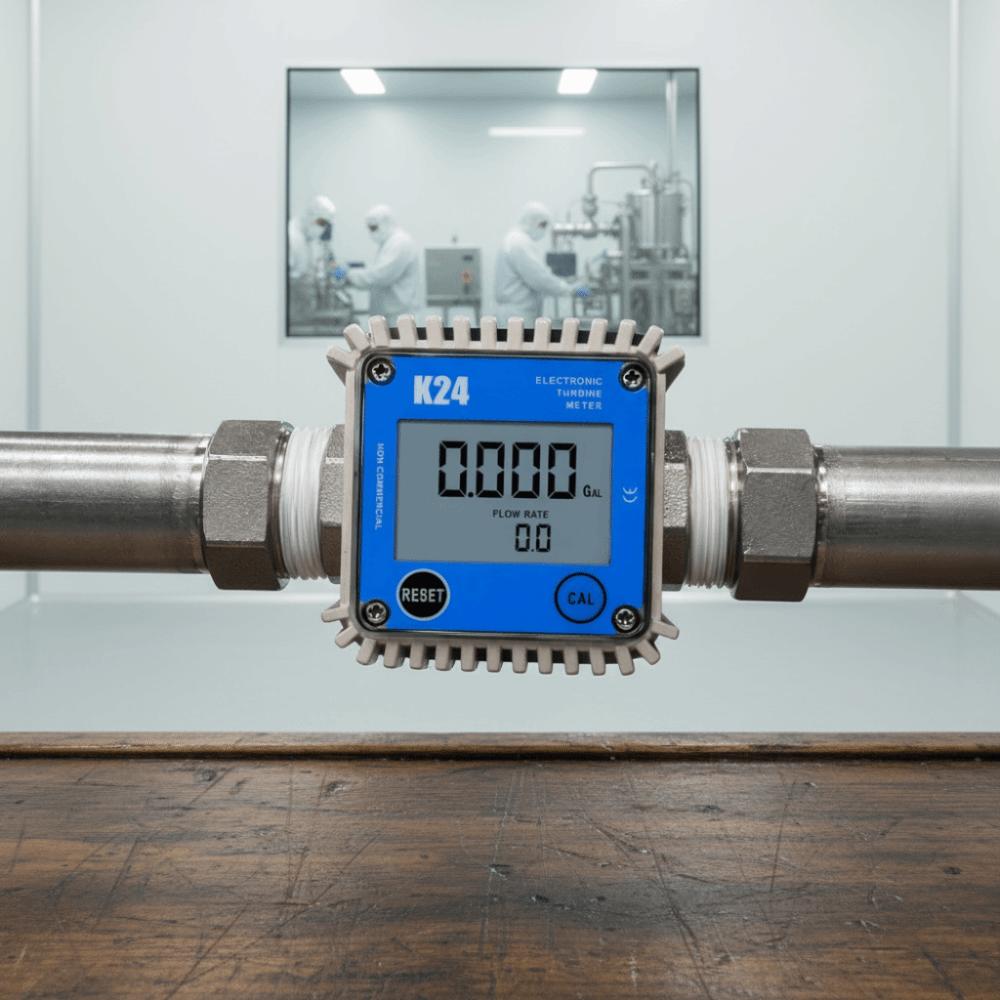 Plastic External Thread K24 Turbine Flow Meter High Precision Flowmeter Urea Measuring