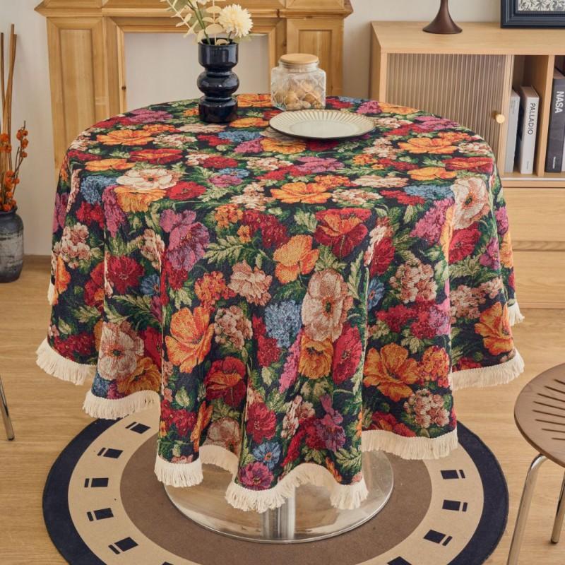 Bohemian Woven Tablecloth Tassel Table Cover Dining Mat Multi Color Home Decor