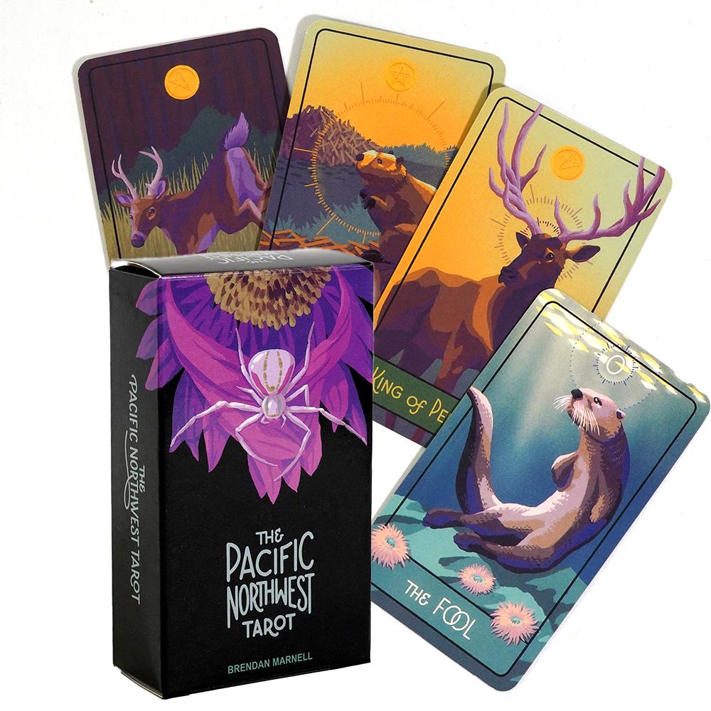 10,3*6 cm Tarotul Pacificului Nord-Vest inspirat de minunea naturală a acestei regiuni magnifice Joc de ghicire a animalelor Divinație