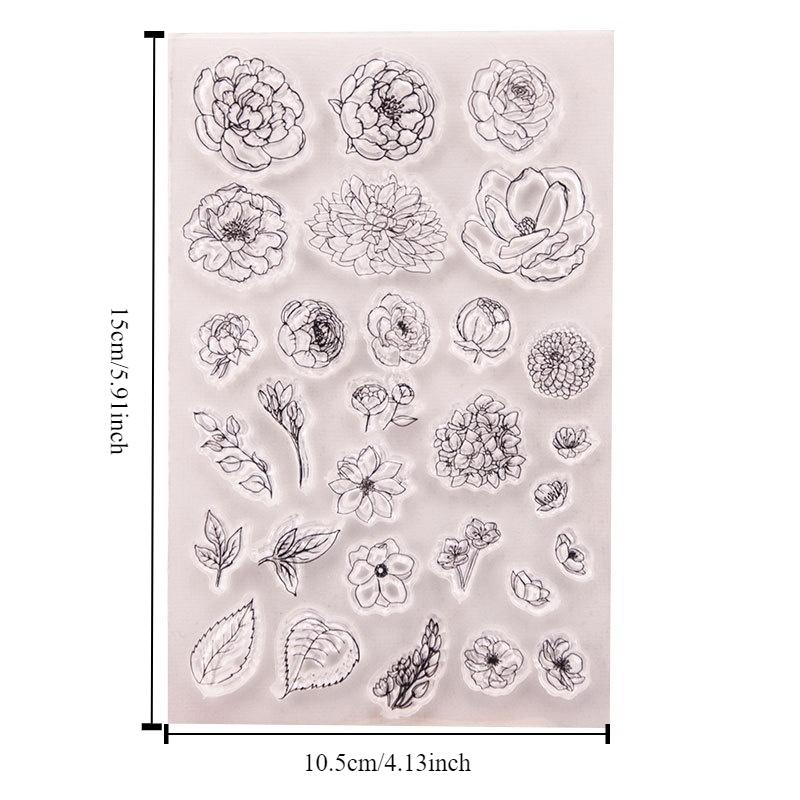 1pc DIY Flowers Floral Transparent Rubber Clear Stamp Scrapbook Photo Album DIY Card Making Clear Stamps