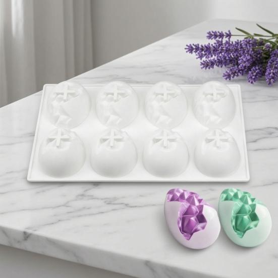 Easter Egg Silicone Mold for Mousse Cake 3D Baking Mold for Chocolate Pudding Jelly Non-Stick Oven Freeze Pan for Dessert