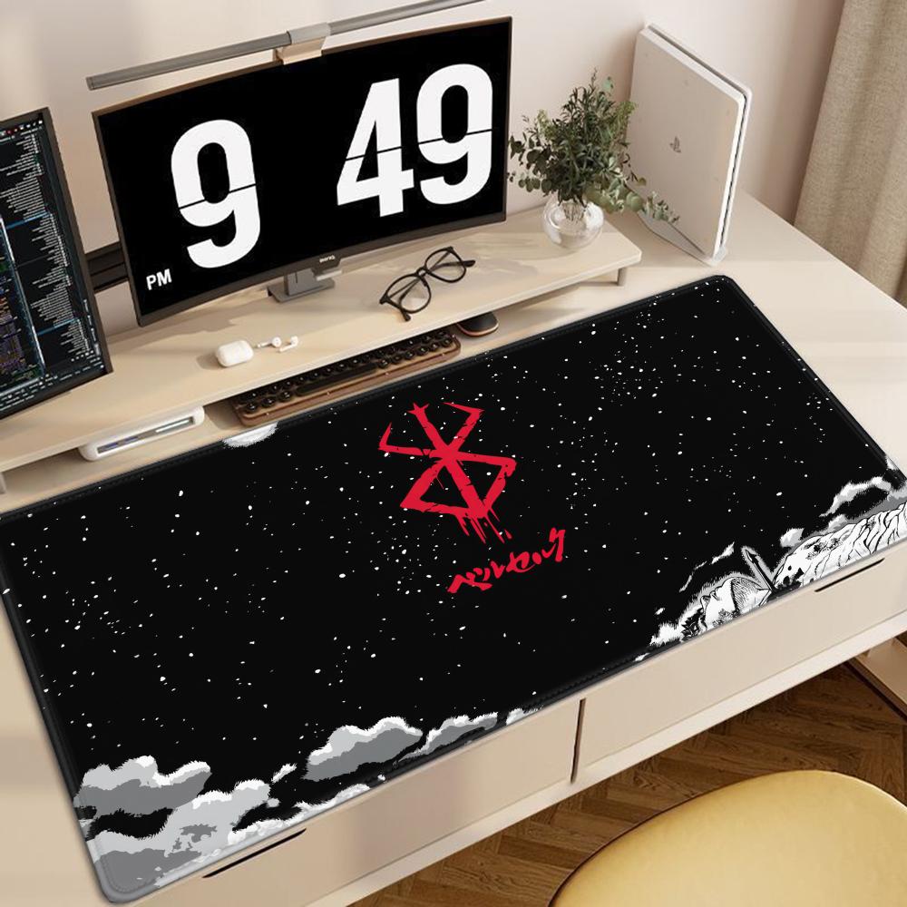 Black White Anime Mouse Pad Guts Sword In Berserk Gamer Mouse Mat Computer Gaming Accessories Keyboard Laptop Mouse Desk Pad