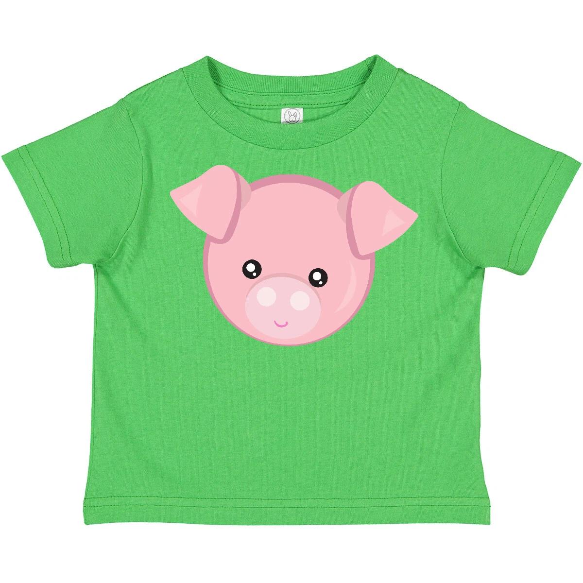 Inktastic Cute Pig, Little Pig, Piggy, Pink Pig Toddler T-Shirt Animals Farm Hog 140