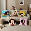 Cartoon M-Mafalda Cute Pillow Case Home Double-Sided Printing Short Plush Colorfast Microfiber Cushion Cover