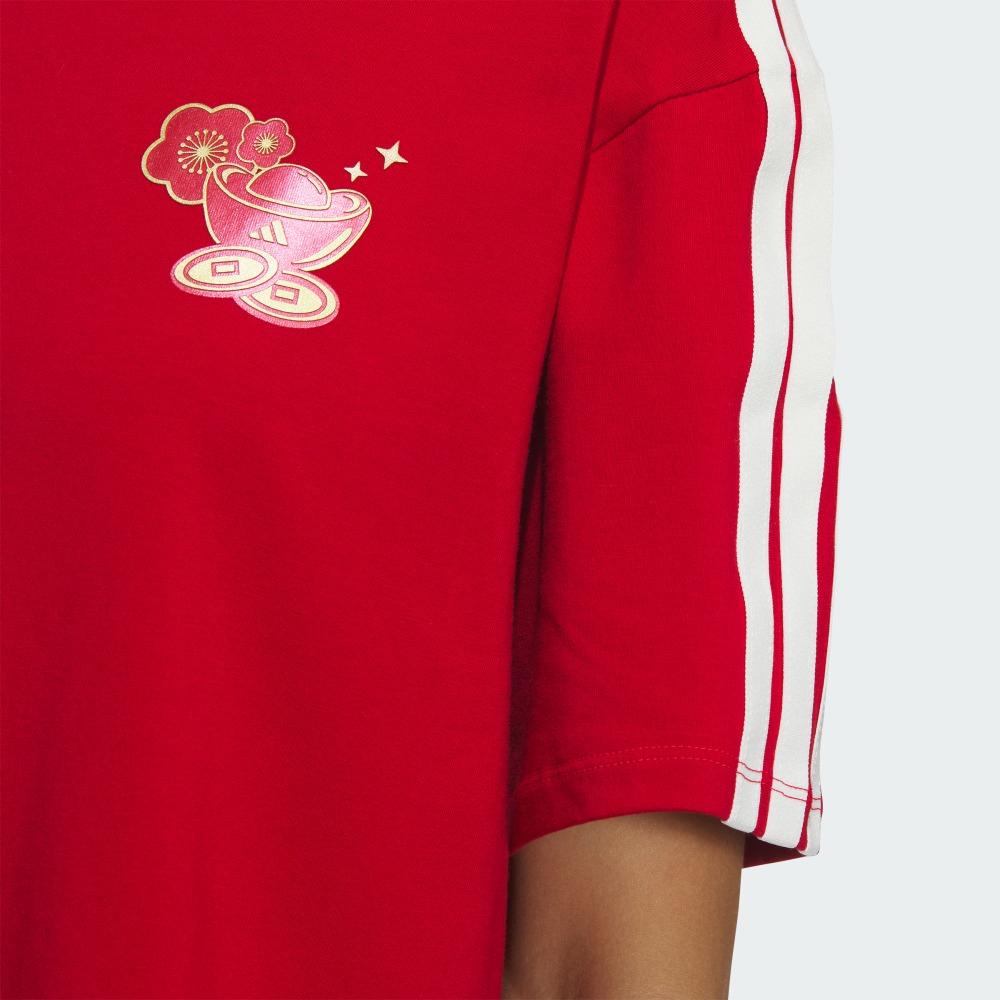 Adidas Cny Comfortable Casual Simple Short Sleeve T-Shirt Women Tops Red JM8836