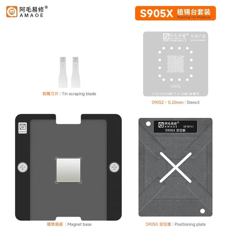 Amaoe S905X4 Tin Planting Platform For Amlogic S905L/905Z Smart TV Box Main Control Chip BGA Reablling Stencil Soldering Kit