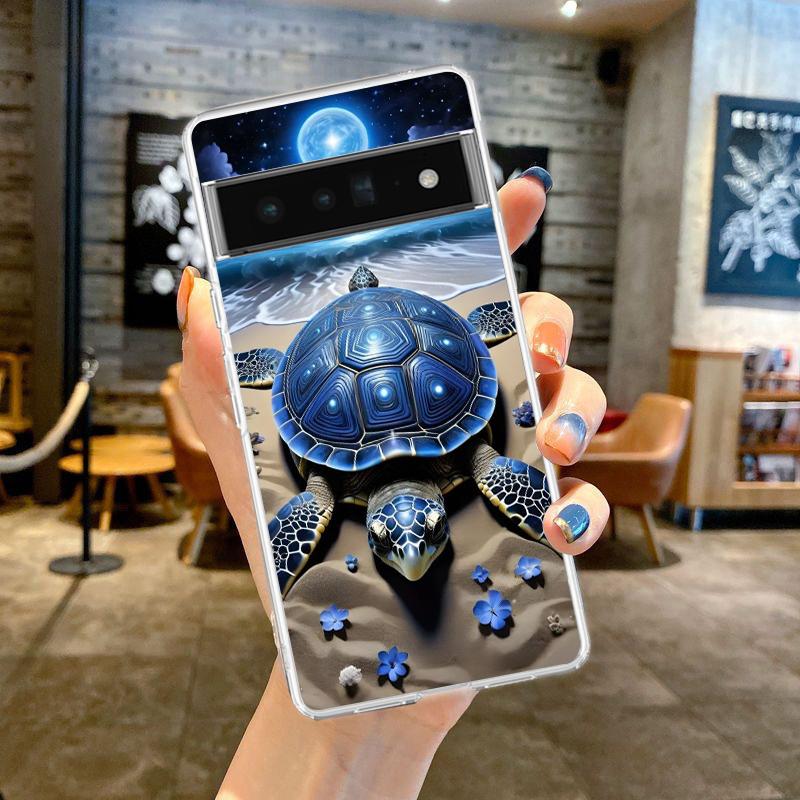 Etui Pokrowiec na Telefon dla Google Pixel 9 8 7 6 5 4 4XL 7A 6A 5A 4A 3A Pro XL Przezroczyste Miękkie Powłoka TPU Ocean Słodki Delfin Żółw Morska