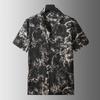 Men's Plus Size Printed Cuban Collar Short Sleeve Shirt