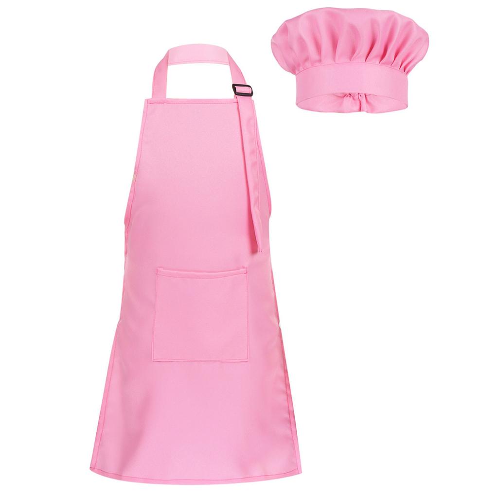 Set Grembiule E Cappello Da Chef Per Bambini (6-13 Anni) Con 2 Tasche - Regalo Per Cucinare, Dipingere, Attività Creative - 10 Pezzi Colorati