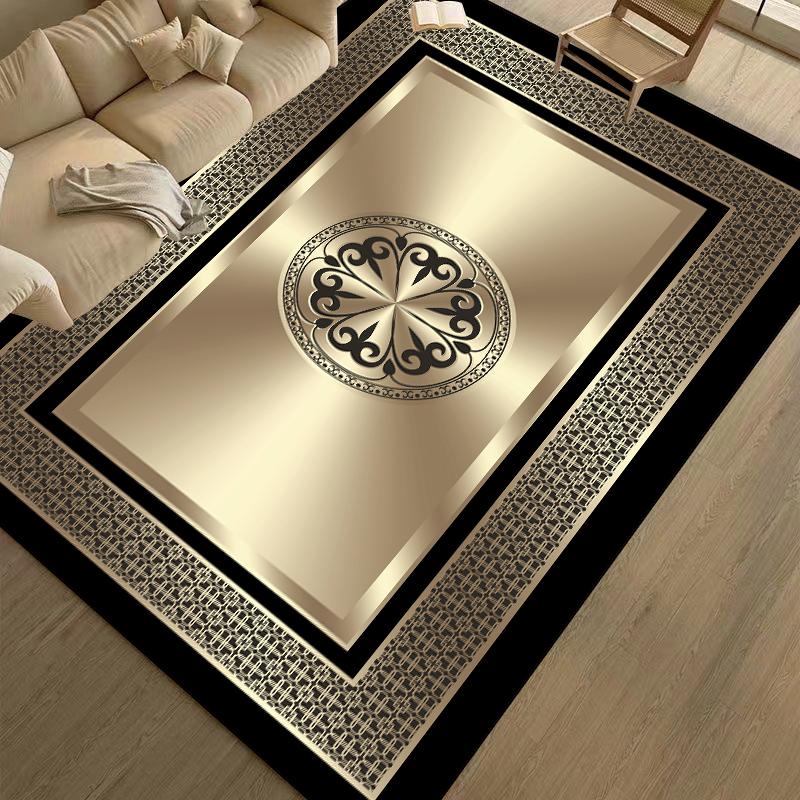 Living Room Golden Luxury Carpet European Decoration Large Area Rugs 200x300 cm Sofa Area Bedroom Decor Non-slip Floor Mat