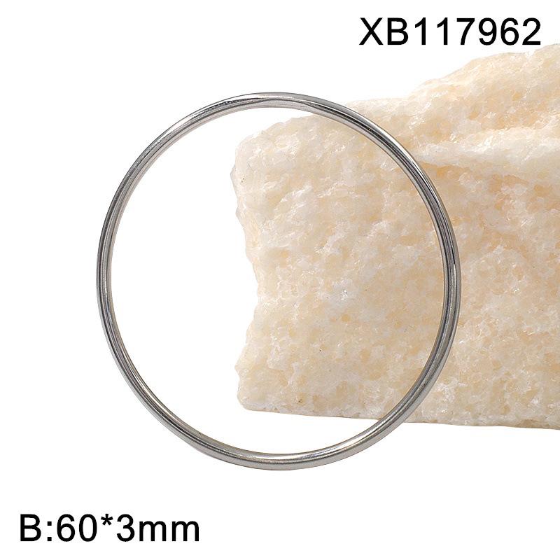 Round Simple Titanium Steel Bracelet: Luxurious, Colorfast Stainless Steel Jewelry
