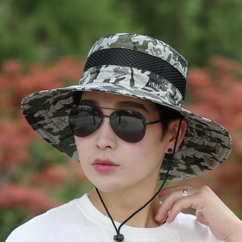 

RICYGVM Summer Large Brim Mesh Fisherman Cap Outdoor Breathable Sun Hat For Men Women Fishing Mountaineering UV Protection Visor one size