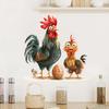 3D Cartoon Rooster with Easter Eggs Wall Stickers, Self-Adhesive Decor for Room Background Wall & Fridge Decoration