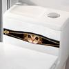 Lifelike Unzipping Kitten Toilet and Wall Sticker Set Self-Adhesive Removable Decal for Bathroom WC Decoration