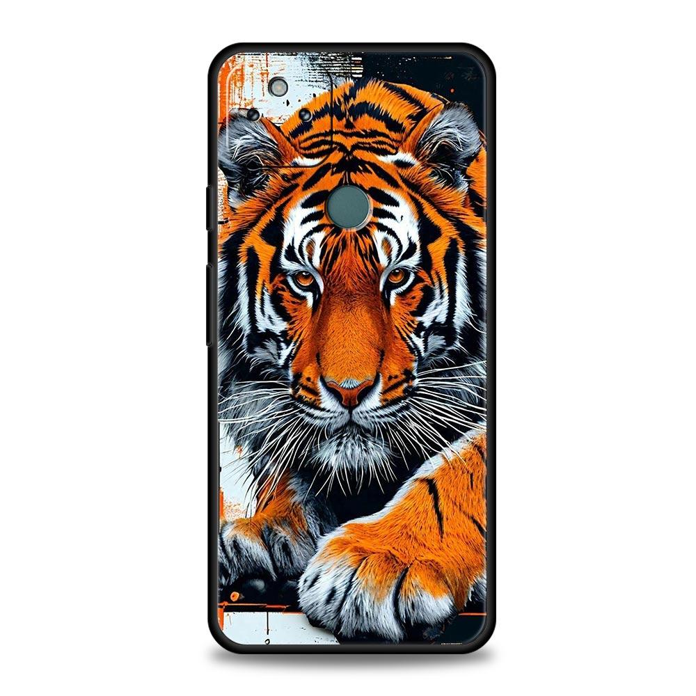 Phone Case Cover for Google Pixel 10 9 8 7 6 7A 6A Pro Shockproof Soft TPU 10 9 Pro XL Shell Capas Fundas Cartoon Tiger Pattern