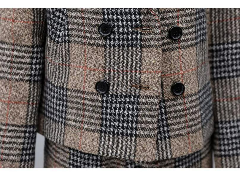 Women's Plus Size Wool Suit: Autumn/Winter 2025, Two-Piece Set with High-Waist Wide-Leg Pants