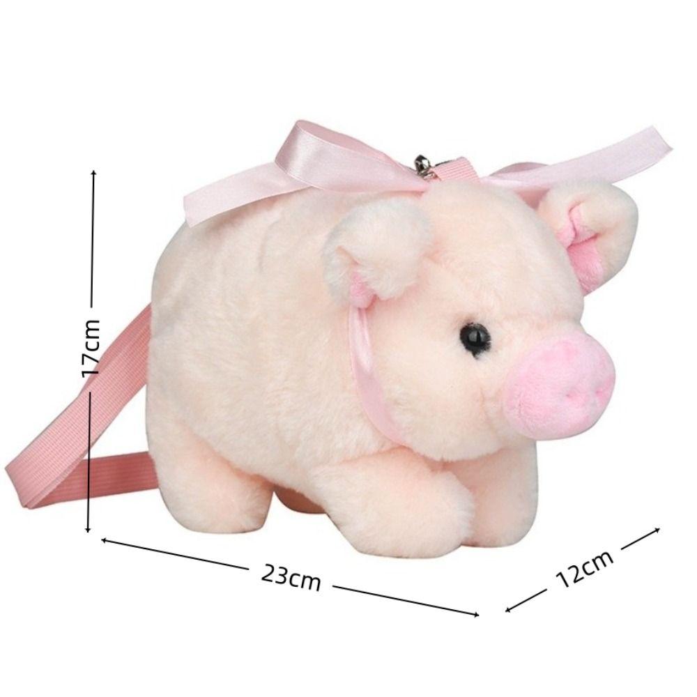 Nuova Borsa a Tracolla Peluche Maialino Rosa Morbido Borsa Animale di Peluche Carino Maialino Grande Capacità Borse Messenger per Bambini Ragazza