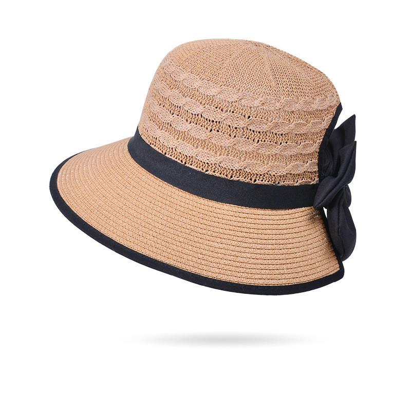 Summer Straw Hat For Women With Butterfly Knot Large Brim Sun Protection For Outdoor Travel
