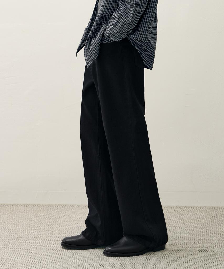 DRAW FIT French Flare Denim Pants [Black Indigo]