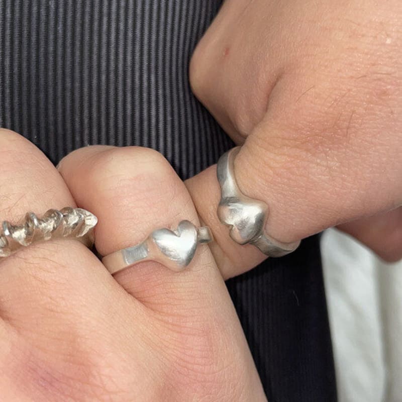 vacactsilver heart ring