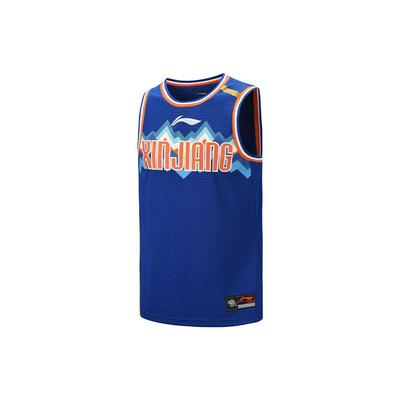 Li Ning CBA Alliance Basketball Jersey SW Fan Edition 2020-2021 Season Xinjiang Team Home Version Men Jersey Blue AAYQ405-2