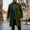 Men's Mid-length Double-breasted Wool Blend Peacoat, European US Size Warm Winter Overcoat Jacket for Men, Outerwear for Dropshipping