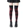 Thigh High Stockings Thigh High Socks with Plaids Print Over the Knee Socks Nylon Stockings Halloween Cosplay Costume
