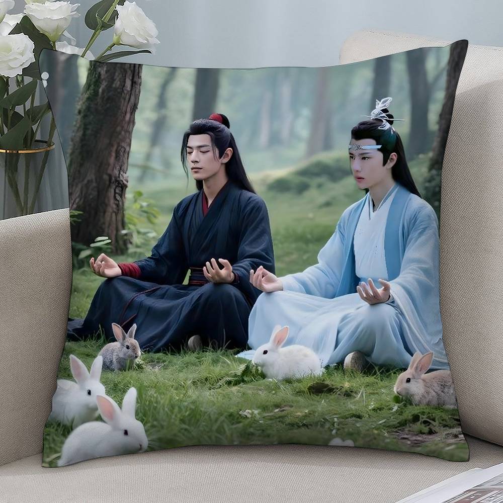 W-Wang Yibo Pillow Case Short Plush Sofa Decorative Gift Home Double-sided Printing Cushion