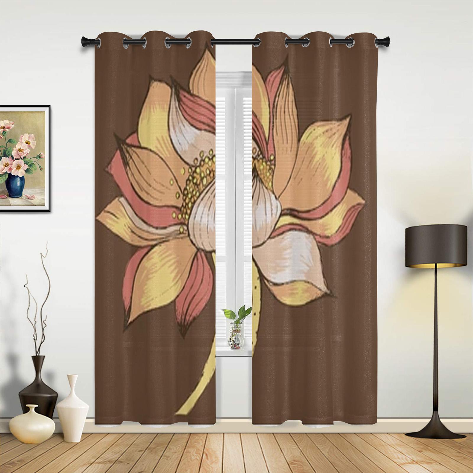 Красивые восточные цветочные оконные шторы для гостиной — фото 4