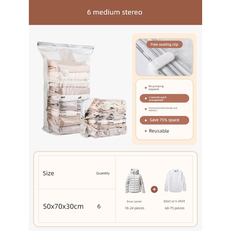 Storage Bags for Home Use, Compression Bags for Quilts, Sealed Travel Clothing Storage Bags, Down Jacket Organizer Bags, No Need for a Vacuum Pump