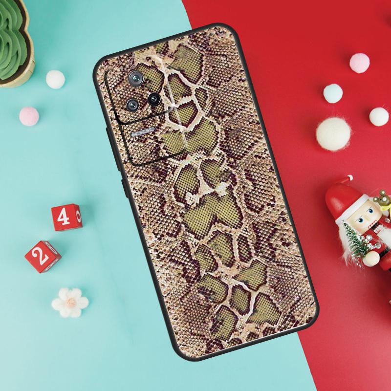 Snake Skin Texture Funda For Xiaomi 17 Pro Max 14 15 Ultra 13T 14T 15T Pro POCO F7 F5 F6 X3 X5 X6 X7 Pro Case